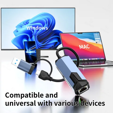 5000 Мбит/с USB сетевая карта 5 Гбит/с высокоскоростной проводной адаптер USB3.0 Type-C к RJ45 Ethernet-конвертер-конвертер-концентратор для MacBook ноутбука ПК