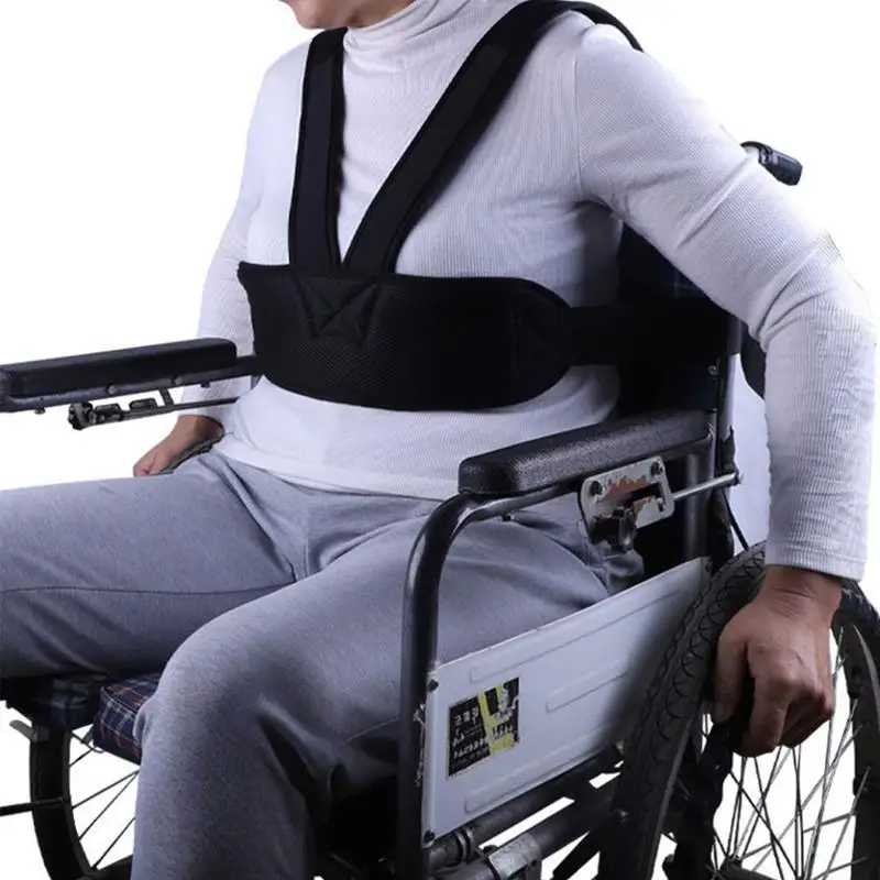 

Ремень безопасности для инвалидной коляски, эластичный ремень безопасности для спинки, дышащий регулируемый ремень для инвалидной коляски, предотвращает скольжение для пожилых людей
