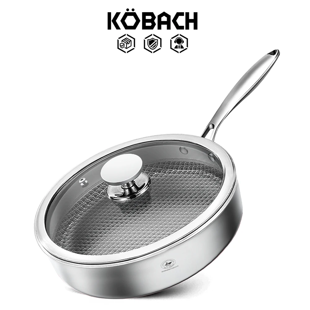 KOBACH frying pan 26cm nonstick pan kitchen stainless steel frying pan nonstick skillet kitchen saucepan electric induction pan