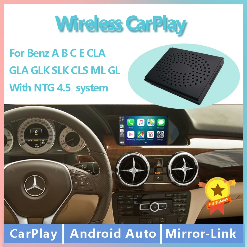 

Wireless CarPlay for Mercedes Benz A B C E CLA GLA GLK SLK CLS ML GL NTG 4.5 , with Android Auto Mirror Link AirPlay Navigation