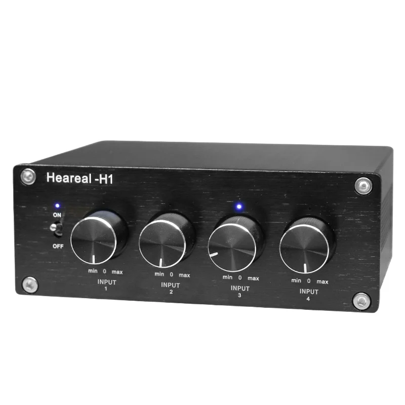 Фото Микшер 4-в-1 с одновременным входом, Hi-Fi, двухканальный аудиоадаптер, четырехканальный вход, одноканальный выход, переключатель №2