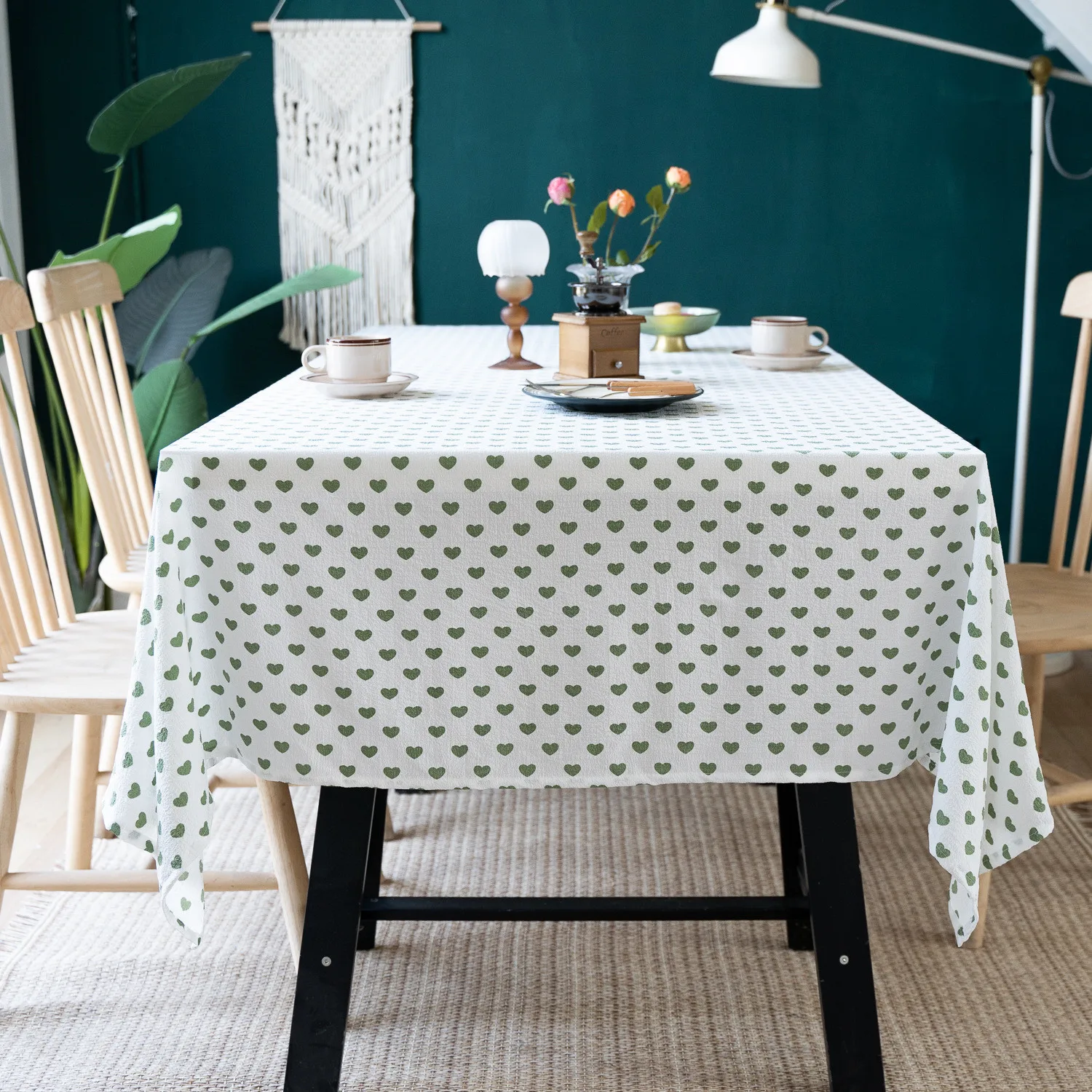 

Nordic Tablecloth Simple Love Tablecloth Cotton and Linen Rectangular Table Mat Waterproof and Oil-proof Disposable Table Cloth