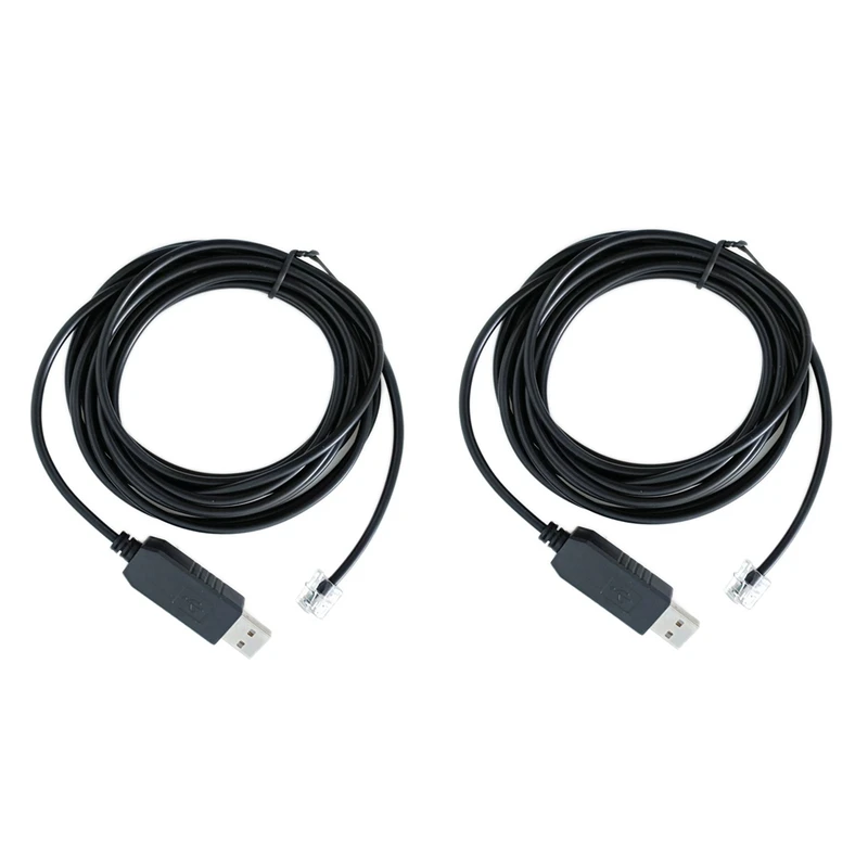 

2X USB To Rj11 Rj12 6P4C Adapter Serial Control Cable EQMOD For Az-Gti Mount Pc Connect For Hand Control Cable,1.8M