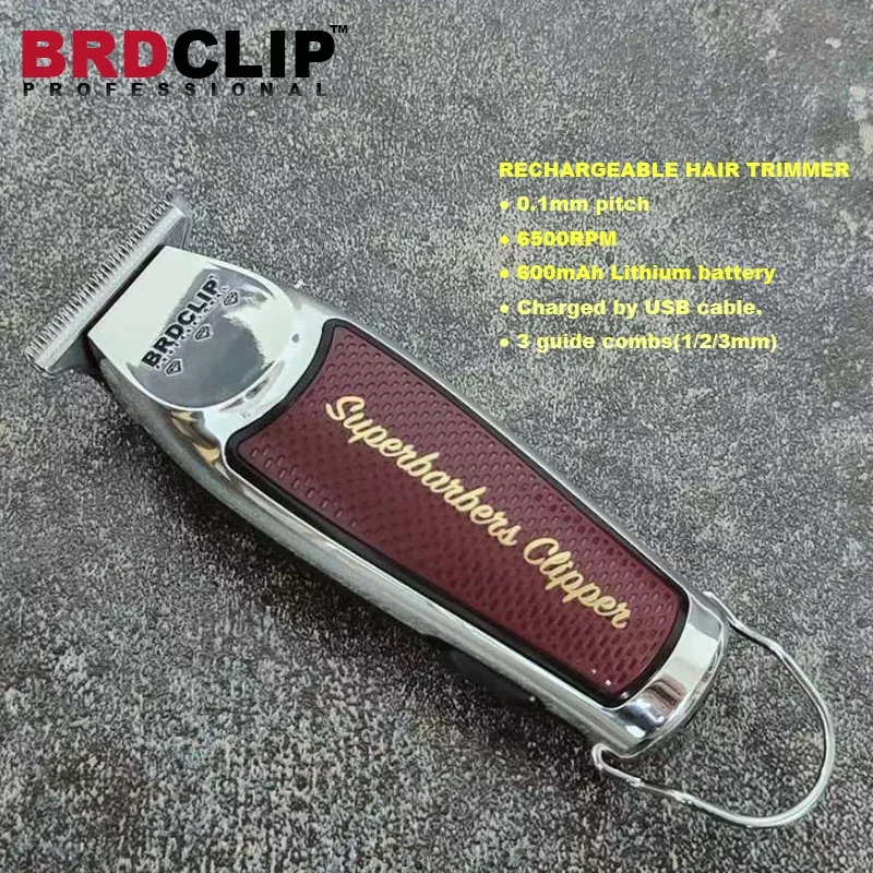 

2023 New BRDCLIP 6588 0.1mm Pitch Hair Trimmer Professional Barber Retouching Contour Hair Clipper Rechargeable Clipper for Men