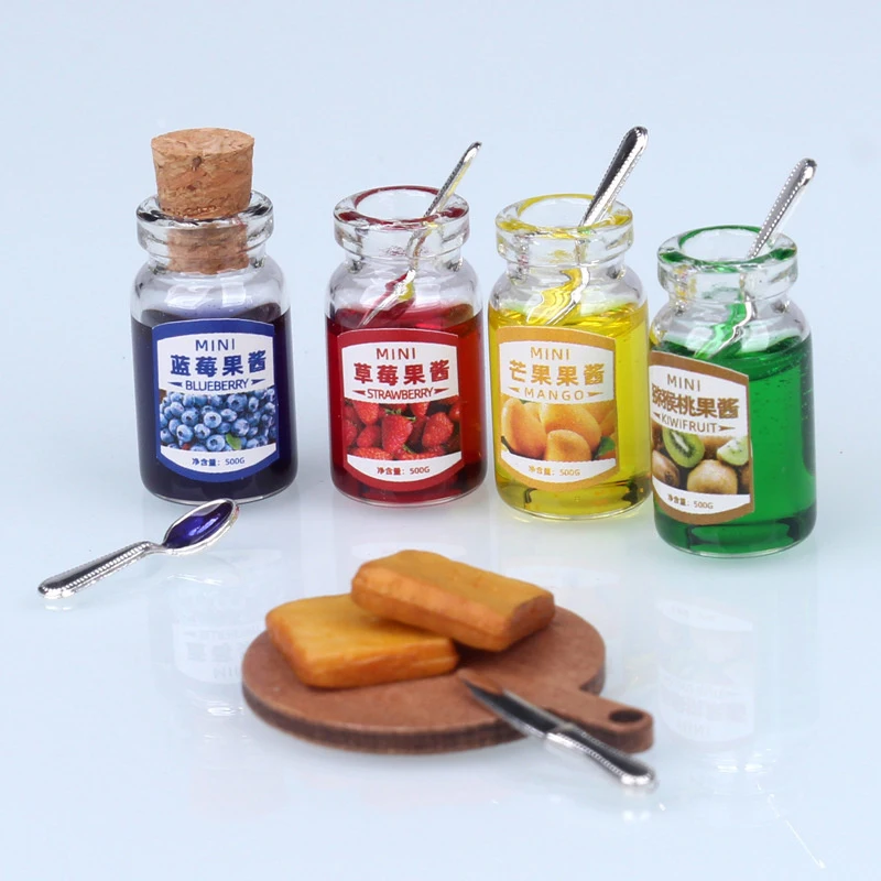 

1:12 миниатюрный кукольный домик, миниатюрная еда, клубника, черника, киви, лампочка, мед, модель еды для куклы, кухонные игрушечные аксессуары