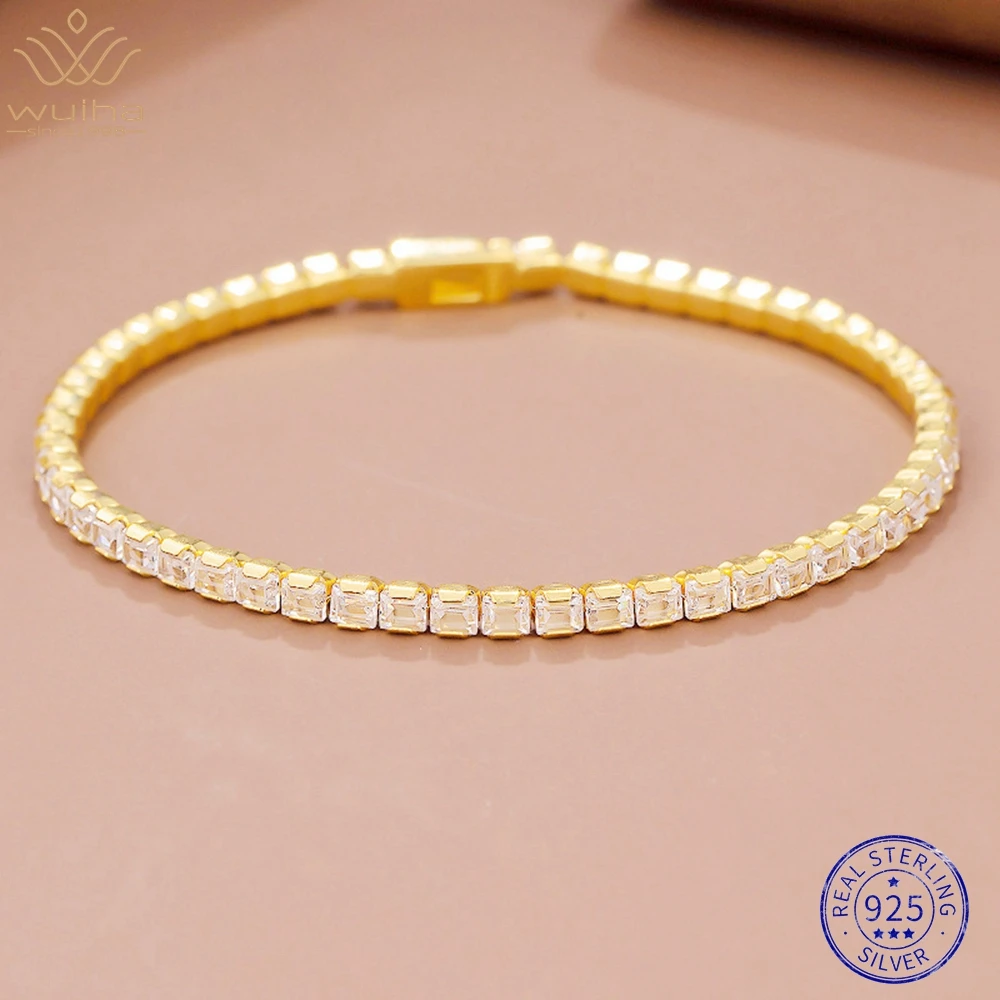 Браслет-Шарм WUIHA из серебра 925 пробы с высокоуглеродистыми бриллиантами 3 мм