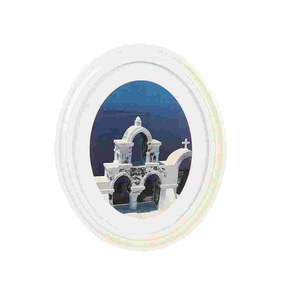

Frame Picture Oval Photo Wall Frames Hanging Wooden Wood Decoration Home Classic Decorating Tool Display Vintage Decor Round