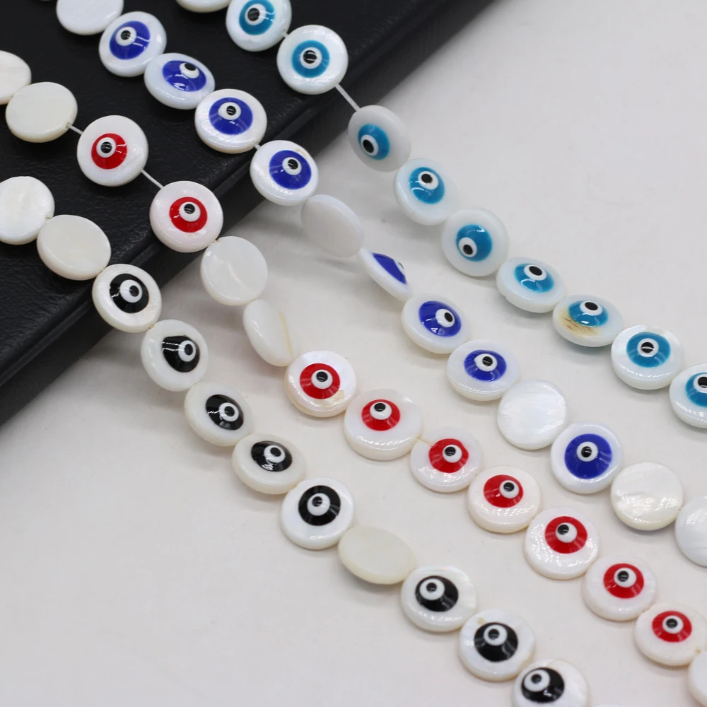 

Natural Shell Round Mixed Color Eyes Loose Beaded for Jewelry Making Bracelet DIY Necklace Accessories 8MM Gifts Wholesale 36CM