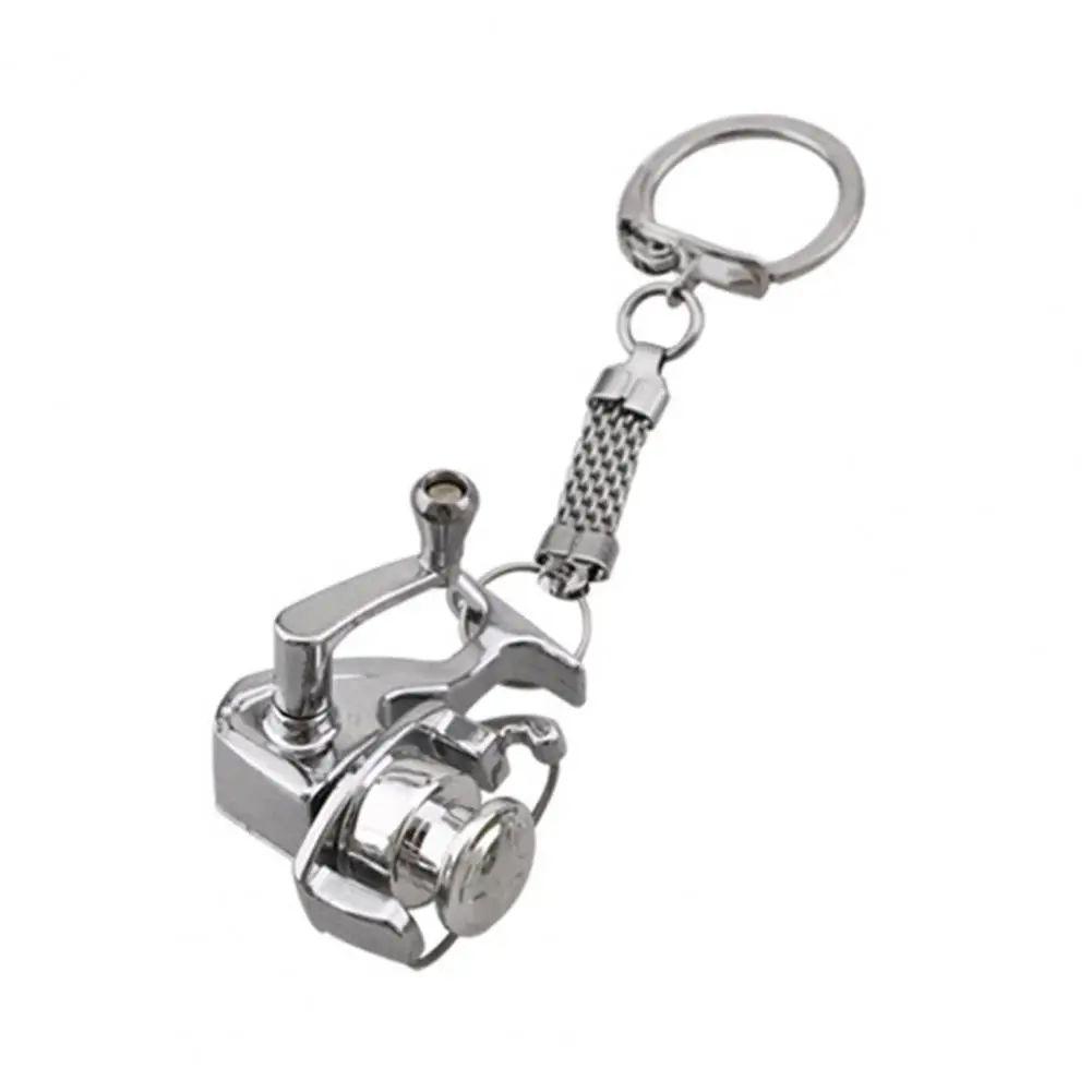 

Fashionable Fishing Reel Drum Widget Keychain Bright Colors Alloy Fishing Wheel Key Ring Miniature