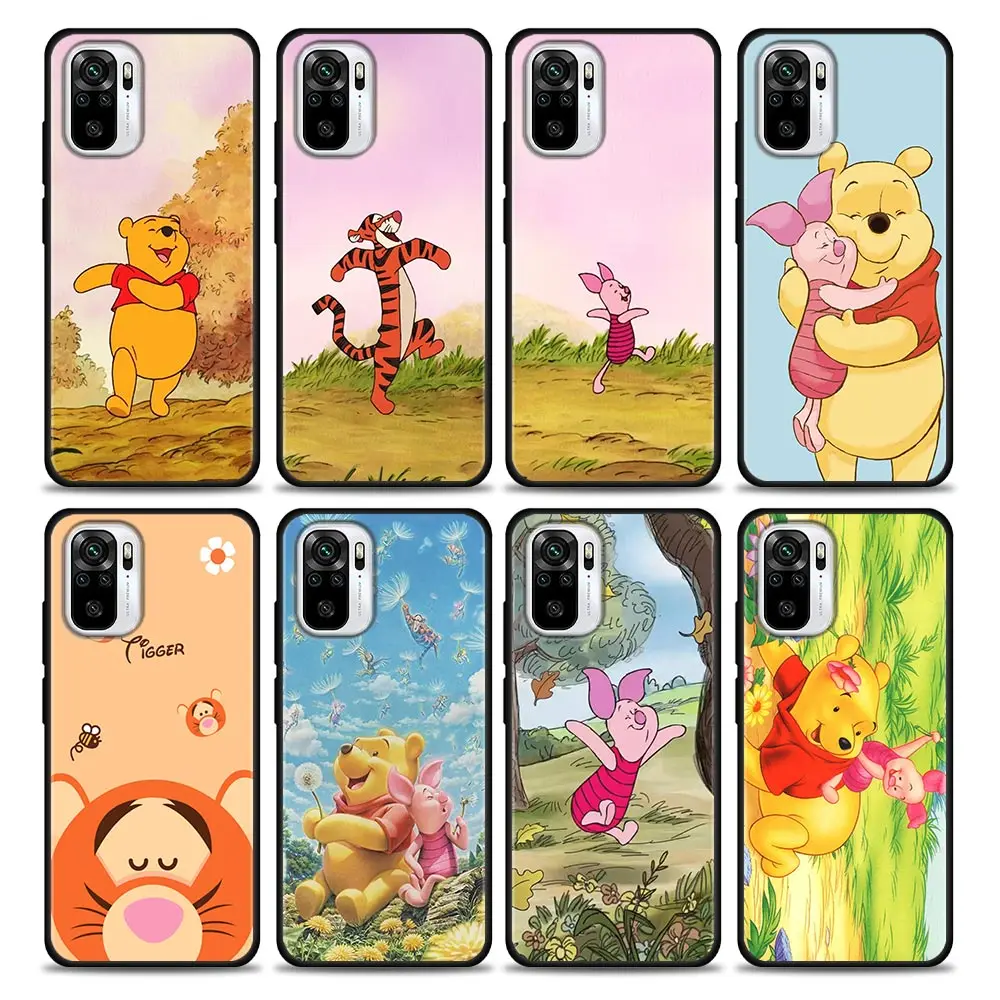 

Happy Cartoon Tigger Winnie Pooh Piglet Phone Case For Xiaomi Redmi Note 10 Pro 8 9 11 Pro Plus 7 8T 9T 10S 11S 11 5G Back Cover
