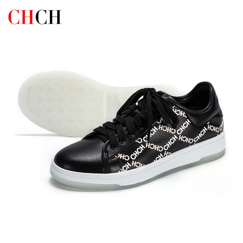 

Shoes Sneaker Thick Bottom Non-slip Wear-resistant Pigskin Printed Letters Casual Running Sports Women's Shoes On Offer