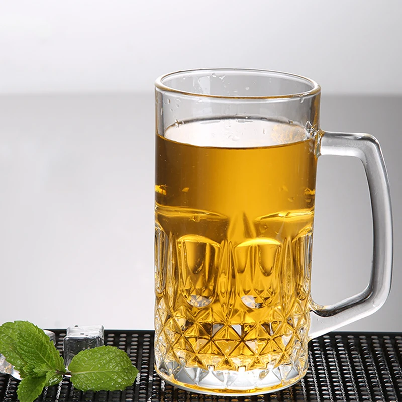 Стакан пивной прозрачный с ручкой 600 мл