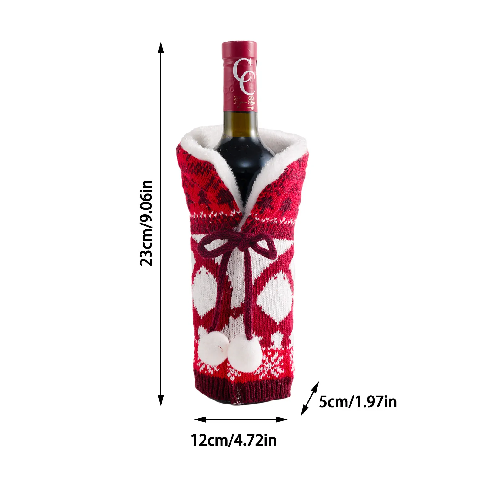 

Christmas Wine Bottle Bag Knitted Red Wine Bottle Cover for Party