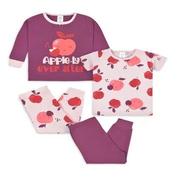 Baby Girl & Toddler Girl Snug Fit Cotton Pajamas, 4-Piece Set, Sizes 12 Months-5T 1