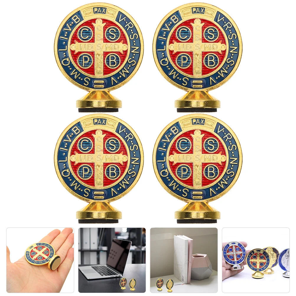 

4 Pcs Table Top Decor Crafts Unique Dining Nativity Ornament Church Cross Ornaments Christmas Alloy Table Books Decoration