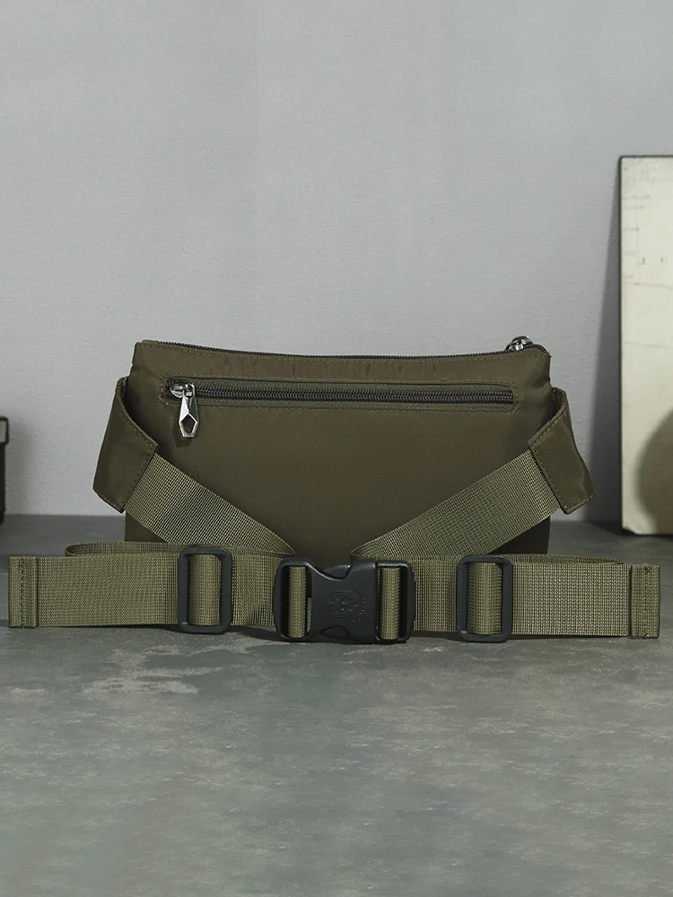 Volunteer Waist Bags for Men 2023 New Fashion Solid Casual Vintage Phone Commuter Waterproof Oxford Cloth Crossbody Bag 1749-02
