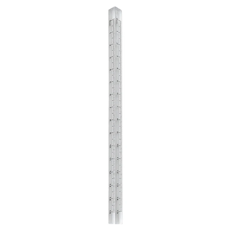 

Transparent Acrylic Ruler Portable Mathematics Ruler Triangular Prism Ruler for Artists Designers Measuring Range 0-15cm Y98A