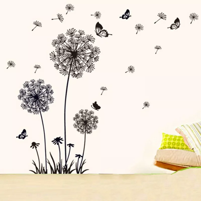 

Dandelion Wall Sticker butterflies on the wall Living room Bedroom window decoration Mural Art Decals home decor stickers