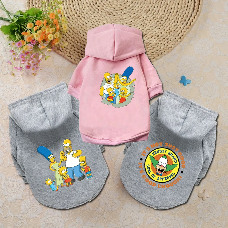 

Simpsons Cartoon Anime Funny Dog Hoodies Pet Clothes for Puppy Small Medium Dogs Sweatshirt Bulldog Chihuahua Garment Clothing