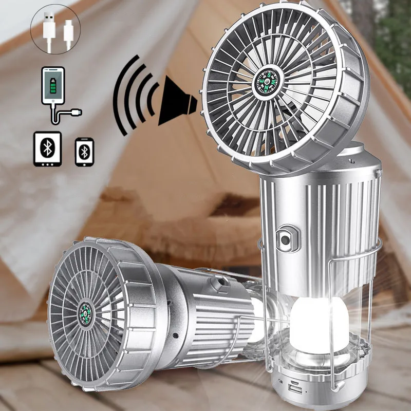 

Solar Lamp With Fan,BT Light,4000mAh Battery For Phone