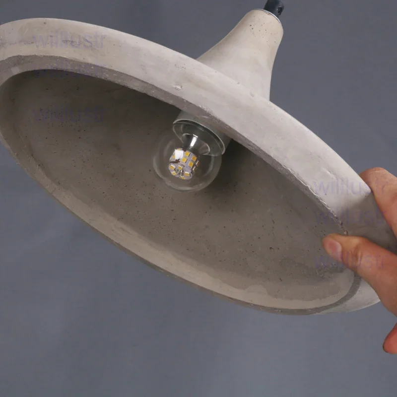 Цементный подвесной светильник из натурального бетона скандинавская потолочная