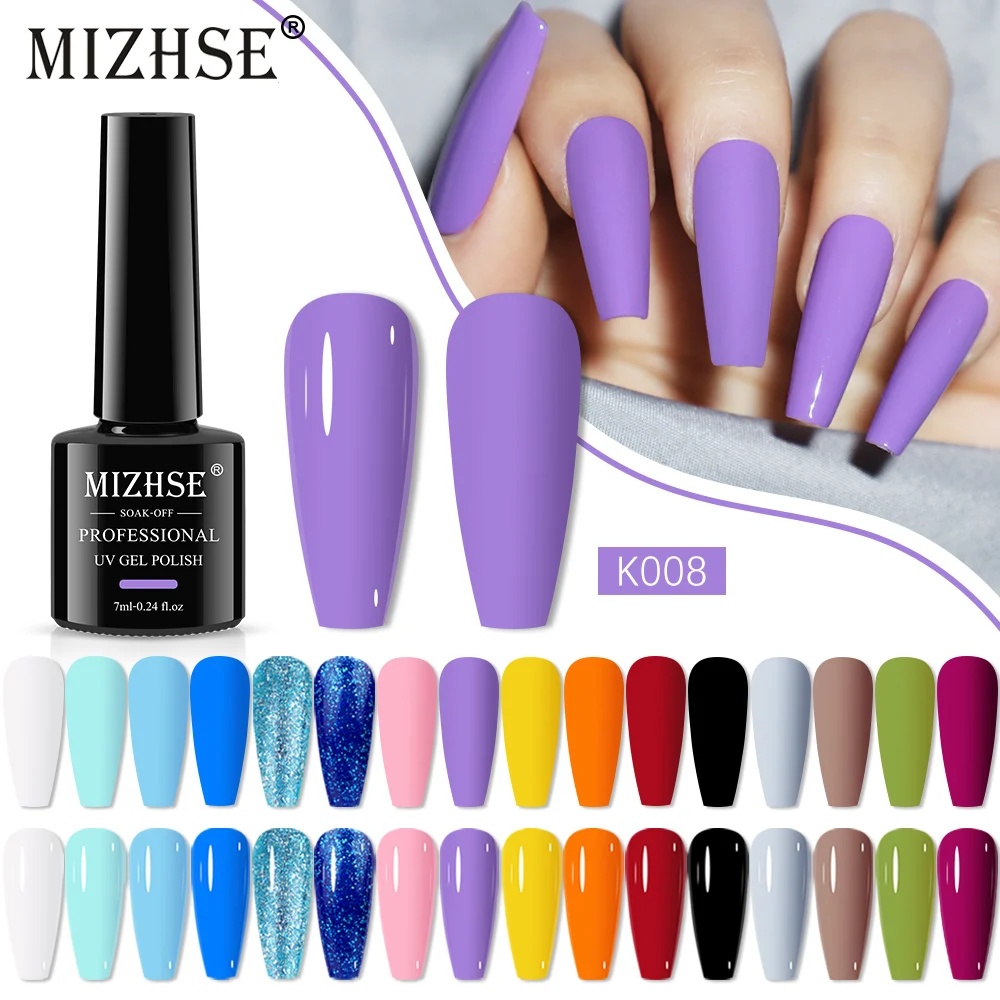 

MIZHSE 16 Colors 7ml Gel Nail Polish Semi-permanent Gel Polish All For Manicure Nails Art Soak Off UV/LED Gel Hybrid Varnishes