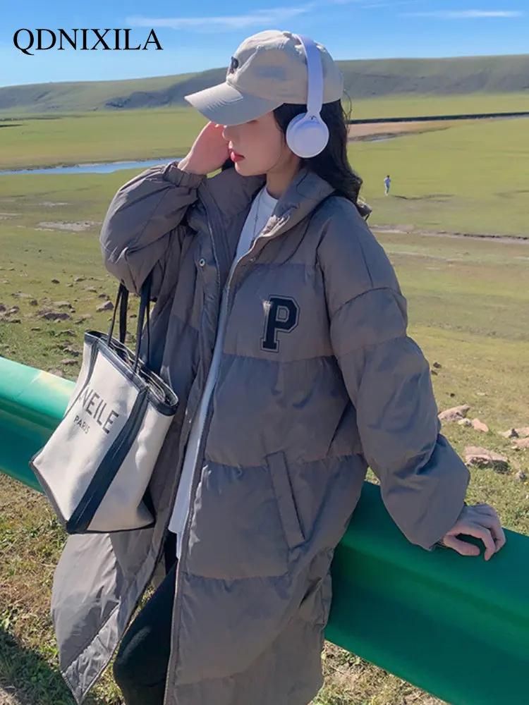 Down Jacket Female Winter 2022 Female Clothing Coat Medium Length Korean Style Loose  Long Down Jacket Women's Winter Jacket