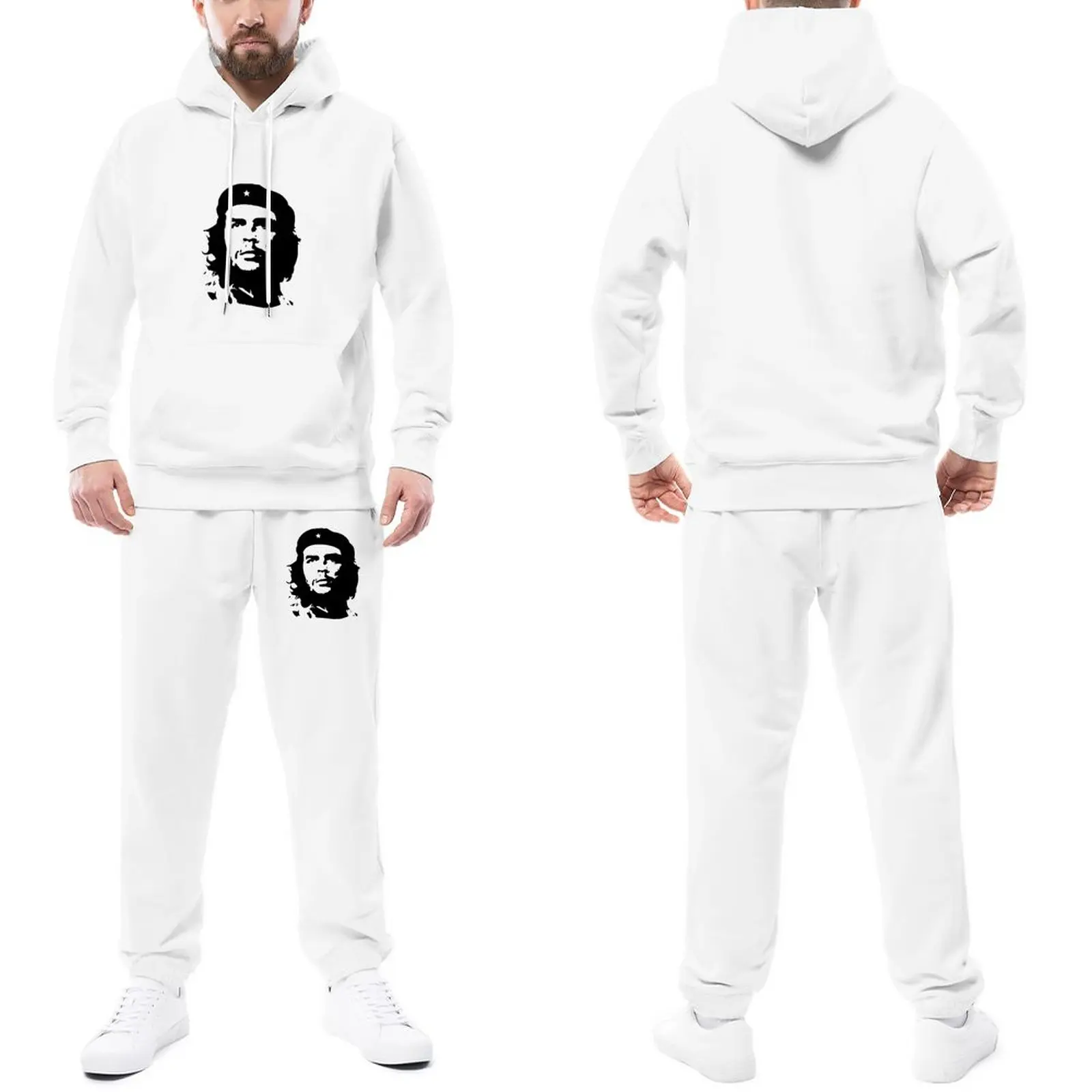 

Trapstar Tracksuits Banksy Print Che Guevara Custom Jogging Suit Unisex Celebrity Hooded Set Y2K Hoody Sweatpant Set Plus Size