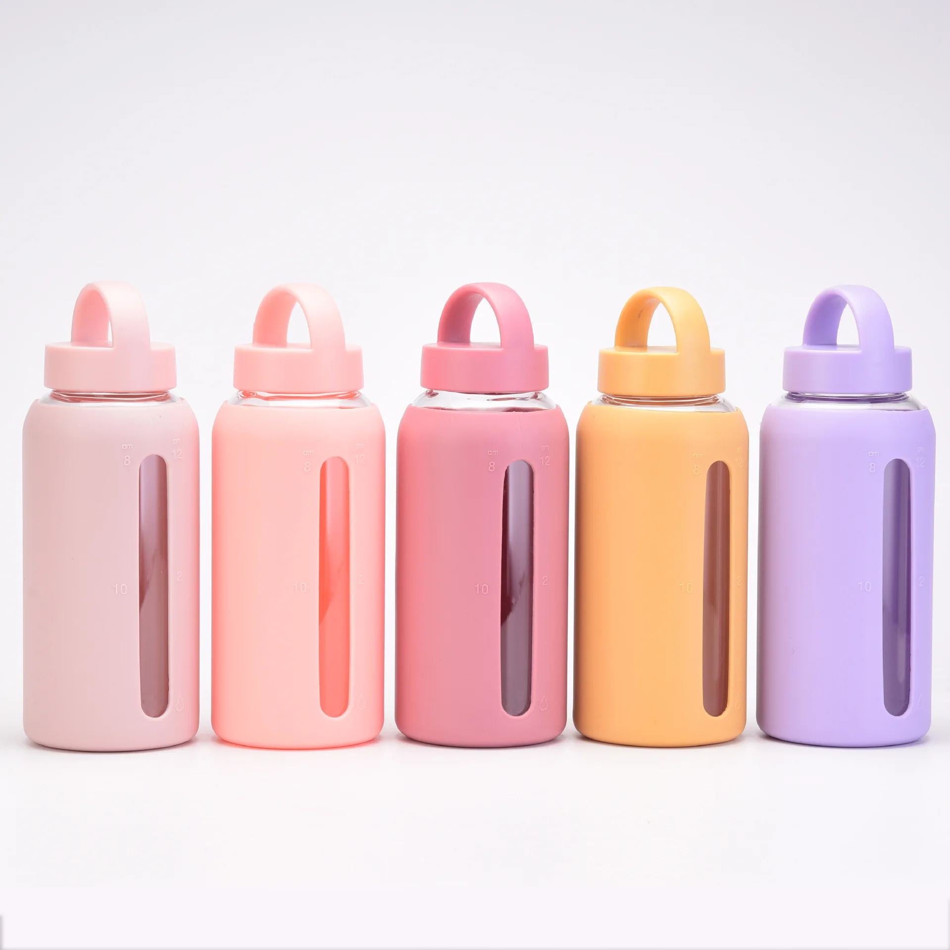 

Portable glass 800ml glass water bottle silicone sleeve cup portable large-capacity outdoor Handy Milk Coffee Cup