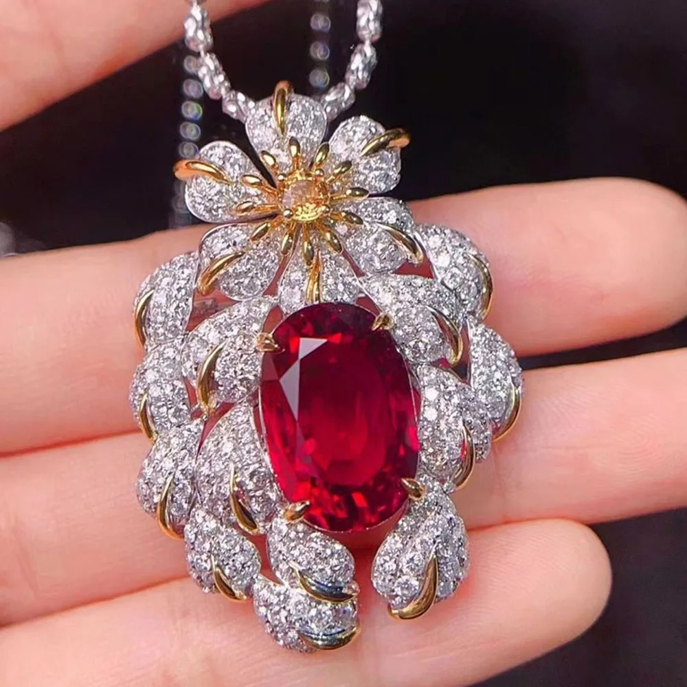 Foydjew Ретро Винтажные Ювелирные изделия оверсайз карат голубь Кровь красная