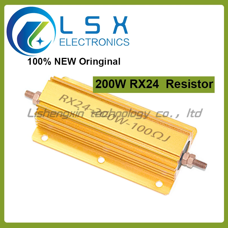 

200W RX24 Aluminum Power Metal Shell Case Wirewound Resistor 0.1 ~ 1K 0.15 0.2 0.5 1 2 4 6 8 10 15 20 100 150 200 300 400 1K ohm