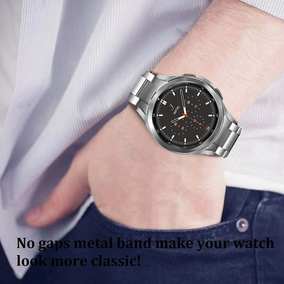 No Gaps Stainless Steel Metal Strap For Samsung Galaxy Watch 5 Pro/40mm 44mm/Watch4 Classic 42mm 46mm Smartwatch Band Bracelet