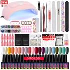 Искусственный Полупостоянный лак с УФ-светодиодной лампой 54 Вт, набор гелевых лаков, 20 шт. для маникюра, полный набор гелевых лаков для ногтей