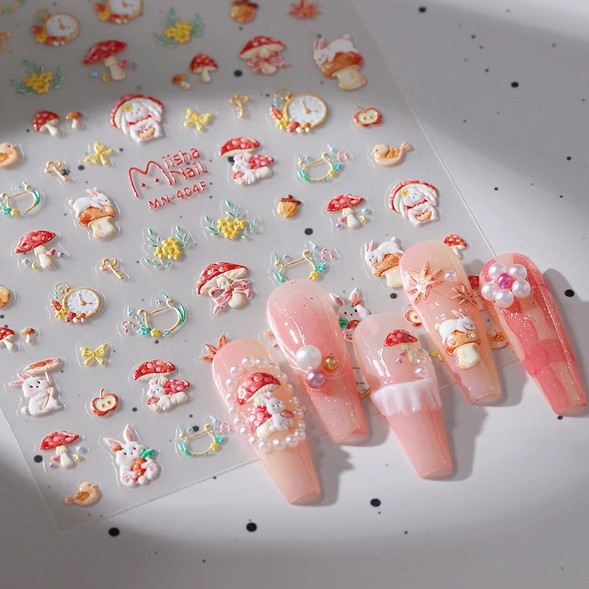 Птица Часы Ключ Яблоко Кролик Банни Радуга Кленовые Листья Сосновая Шишка Гриб