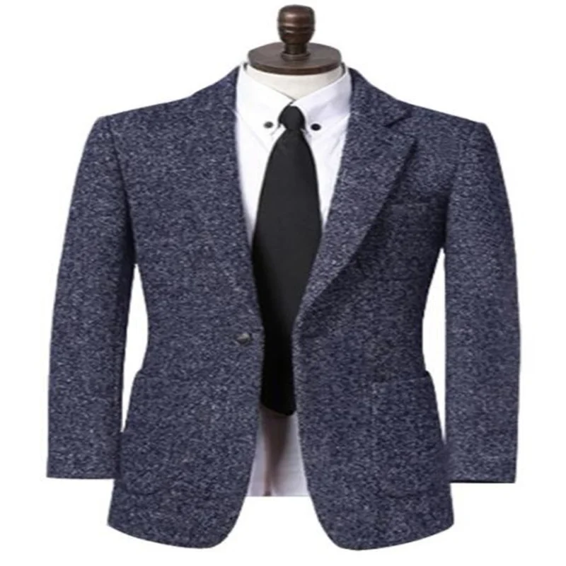 

Korean Middle Woolen Coats Men's Young Business Casual Gray Slim Suit Jacket Abrigos Hombre Invierno Casaco Masculino Original