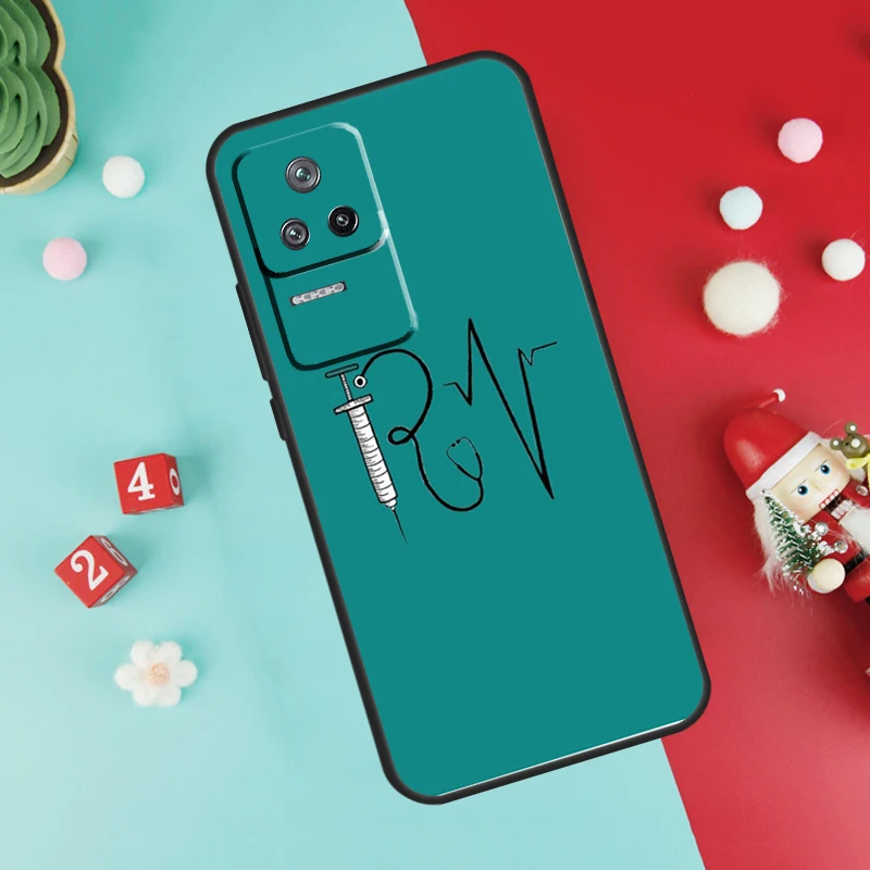 Фото Чехол для Xiaomi 15T 13T 14T 14 15 17 Pro Max POCO F8 Ultra F7 F5 F6 X3 X5 X6 X7 X8 Pro с дизайном «Стилетоскоп, сердце, медицинская сестра» №2