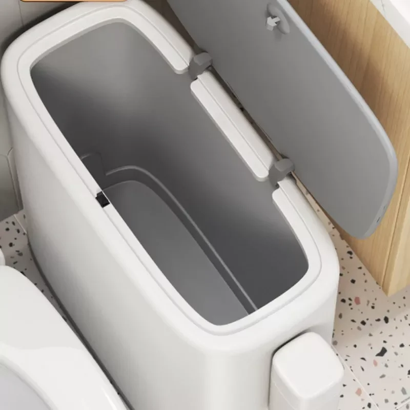

NEW Bathroom Trash Can Double Layer Toilet Narrow Garbage Bin Press Style Kitchen Bathroom Garbage Bin with Lid 10L