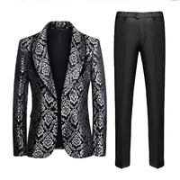 jacketvestpants 2022 three piece male formal business jacquard suit for mens fashion boutique printing wedding dress suit