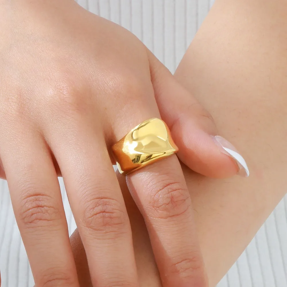 Тиградные уникальные гладкие кольца из нержавеющей стали неправильной формы для