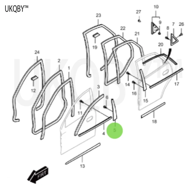 Подходит для левой передней двери 04-15 Bu ic k Ex ce ll e стеклянная отделка/фотостолбик