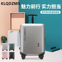 klqdzms solid color simple style waterproof luggage personality single pole suitcase 28 inch business travel storage box