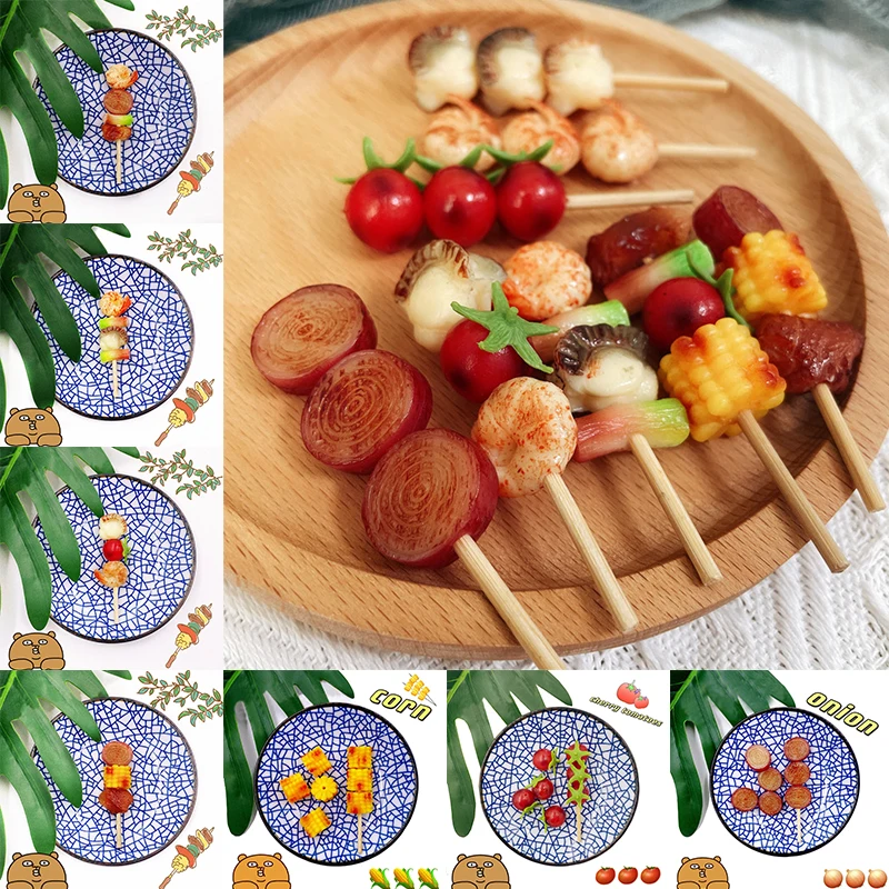 

Имитация мини-шпажки, имитация еды, мяса, модель струны, мини-шпажки для барбекю, детское украшение, подарки, игрушки для еды