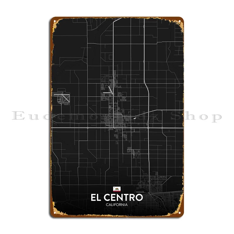 

Металлический знак El Centro Ca, настенные фотообои пещера, создание гаража, ржавый жестяной знак, плакат