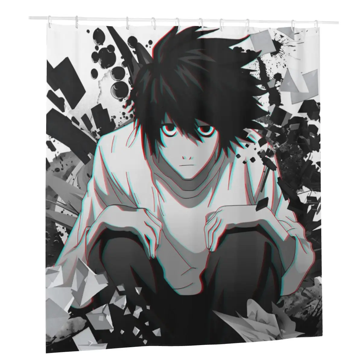 

L Lawliet Death Note Shower Curtain Home Printed Polyester Waterproof Bath Curtain Shinigami Anime Custom Bathing Cover Curtains