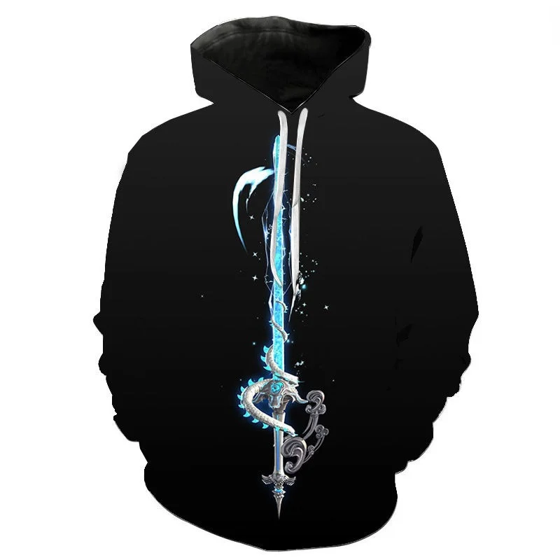 

2022 New Sword 3D Printing Hoodie Sportswear Men's and Women's Casual Fashion Sports All-match Harajuku Style Hooded Swe
