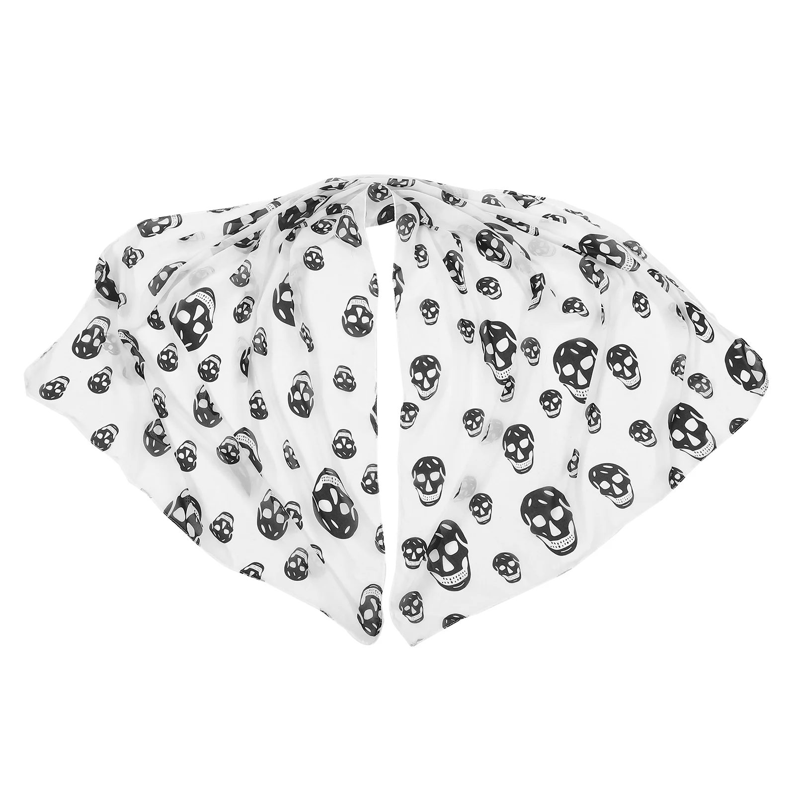 160*70 см шарфы череп головной платок шифоновая шаль модные длинные женские черные