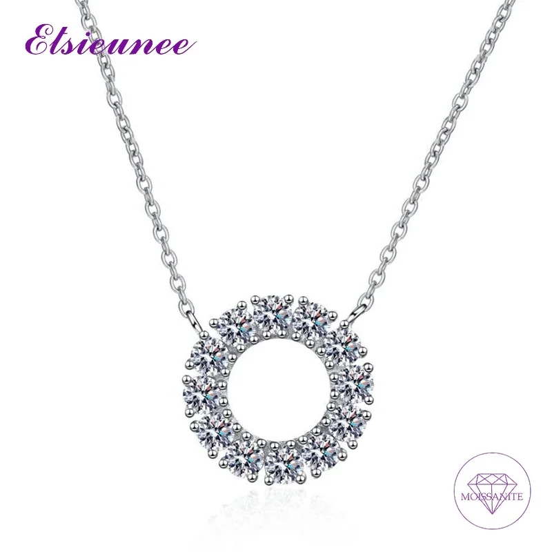 Кулон из стерлингового серебра 925 пробы с муассанитом