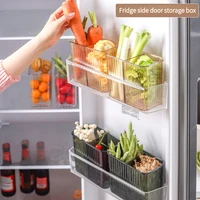 2pcs refrigerator side door storage box fridge crisper kitchen food vegetable container plastic tableware organizer drain basket