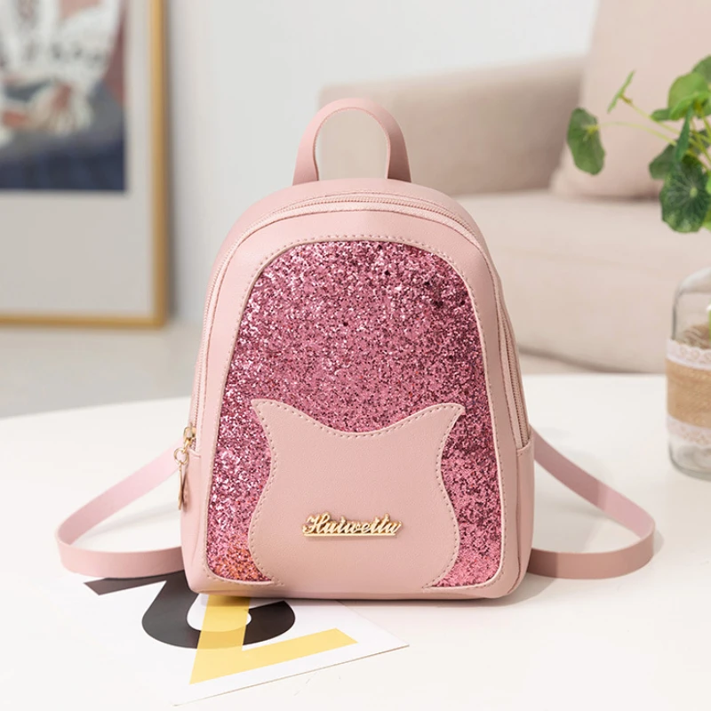 Женский маленький рюкзак 2022 модная блестящая сумка через плечо с блестками