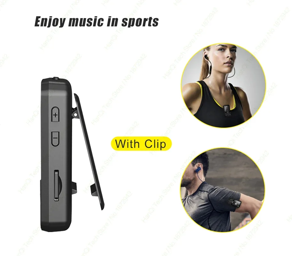 Спортивный MP3-плеер RUIZU X52 с Bluetooth зажимом 8 ГБ 16 мини-музыкальный видеоплеер